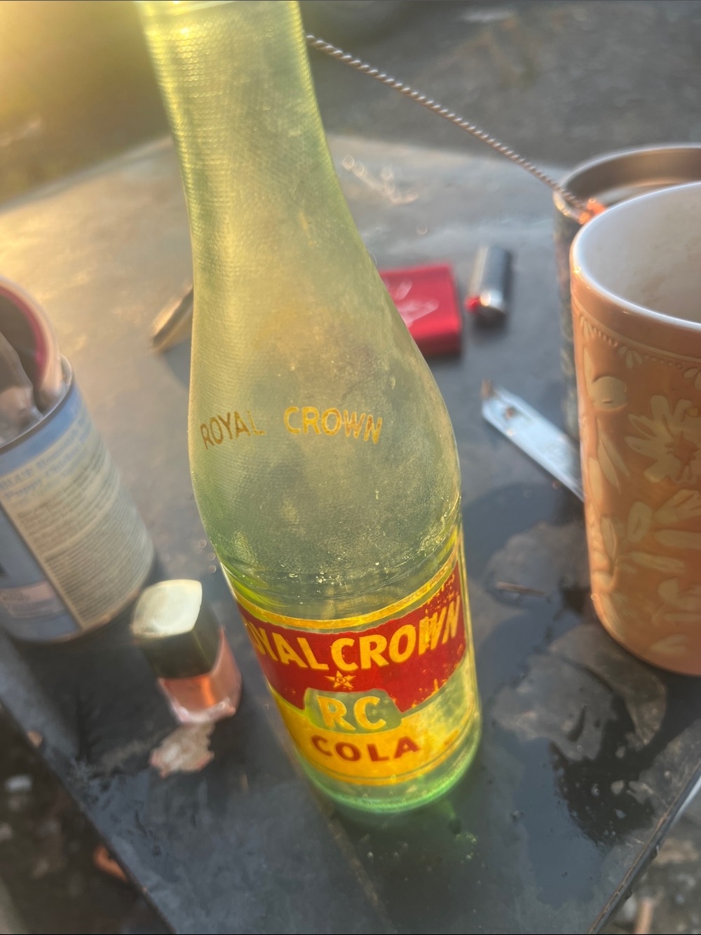 Retro Royal Crown RC Cola Vintage Green Glass Bottle